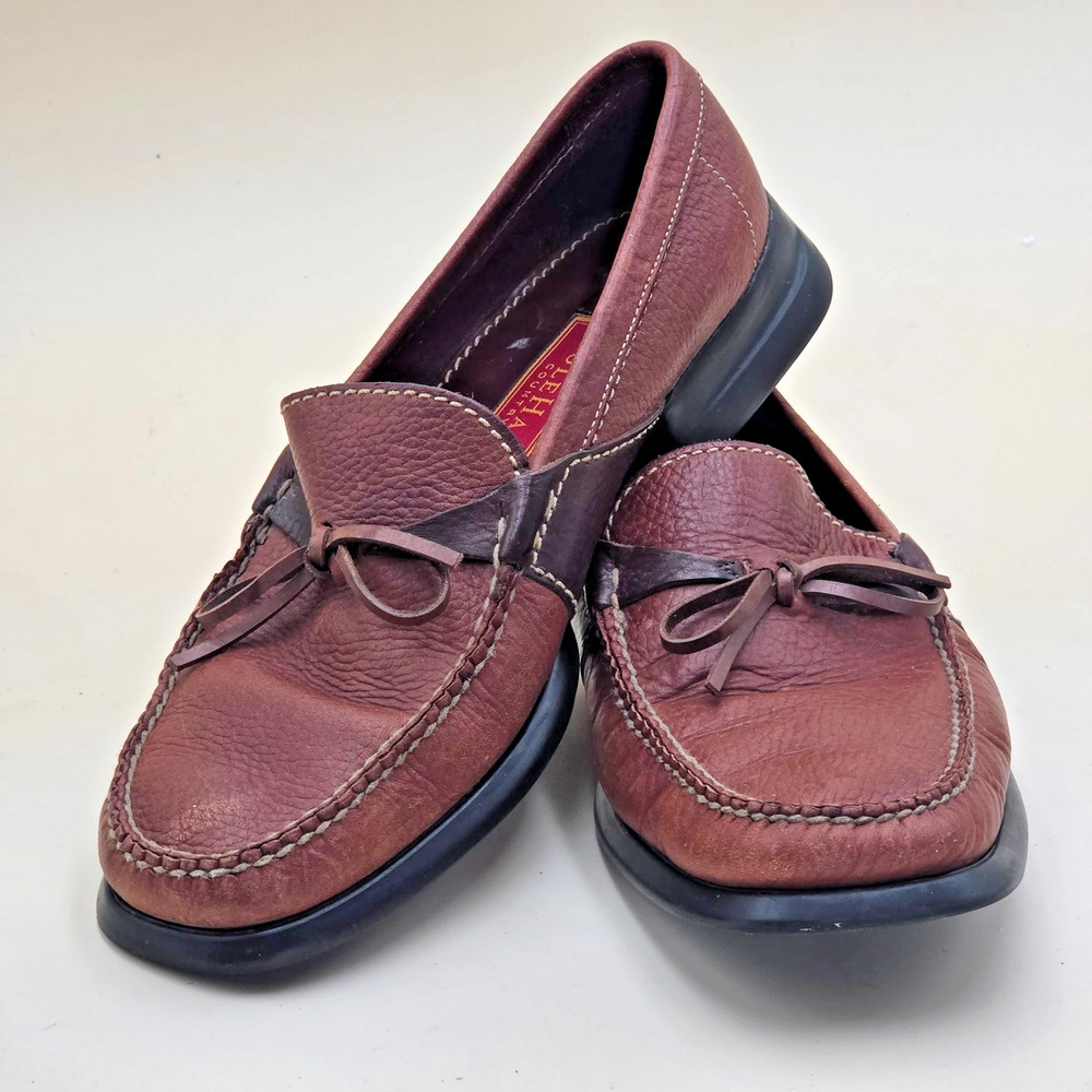 Cole Haan Country C00518 Brown Pebbled Leather Men's 10.5 M Bow Driving Loafers